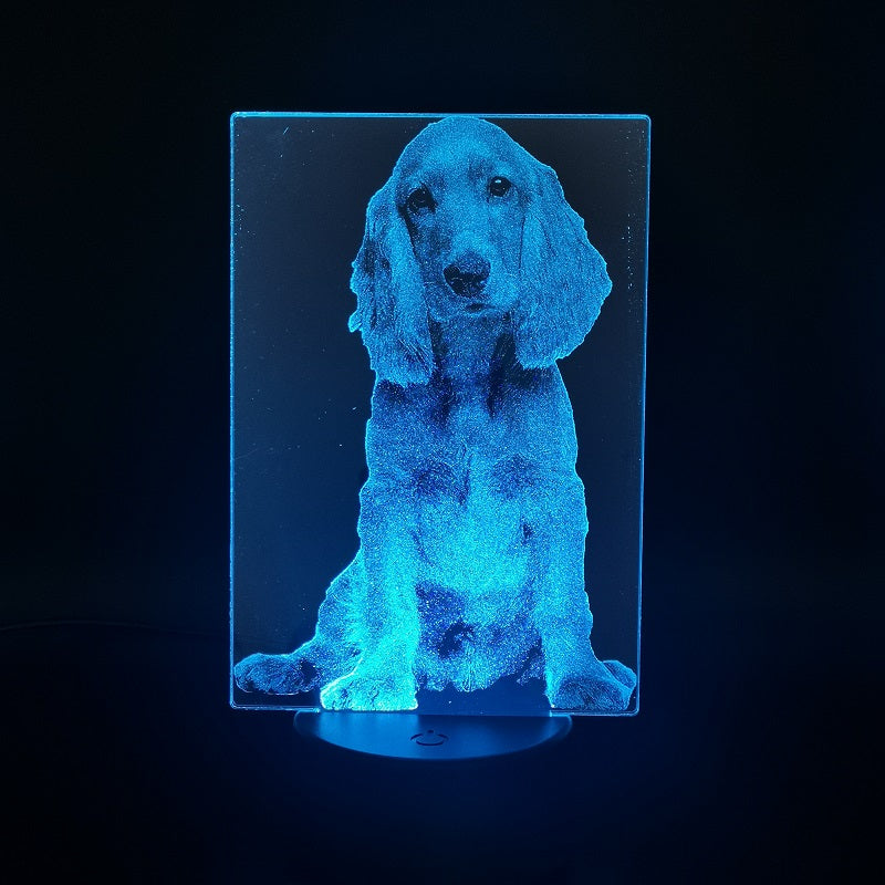 3D Night Sensor Light LED Cocker Spaniel Kids Animal Desk Lamp Pet Dog Nightlight Smart Phone Control Birthday Holiday Gift