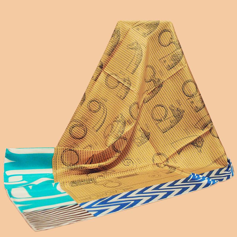 Scarves HuaJun 2 Store|| A Well-made Scarf &quot;Manufacture De Boucleries Detail&quot; 90 Silk Square Twill Inkjet