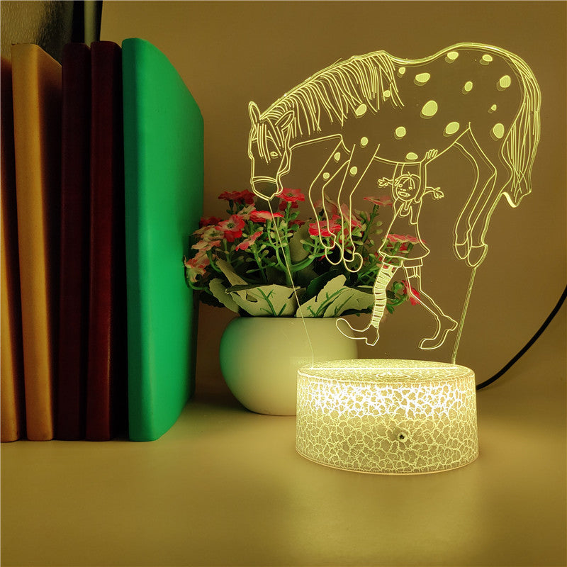 Animal 3D Night Light LED Table Lamp Bedside Unicorn Acrylic Nightlight Kids Birthday Xmas Room Decor Gift Smart Phone Control