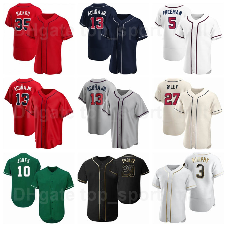 Baseball 10 Chipper Jones Jersey 44 Hank Aaron 21 Warren Sphan 41 Eddie Matthews 35 Phil Niekro 6 Bobby Cox Flexbase Cool Base