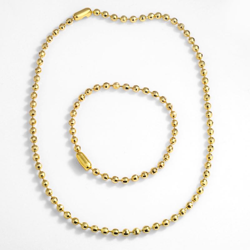 Pendant Necklaces Gold Chain 4mm Round Beads Choker Necklace For Women Mosaic Bead Ball Wholesale Jewelry Accessories Gifts Nket79