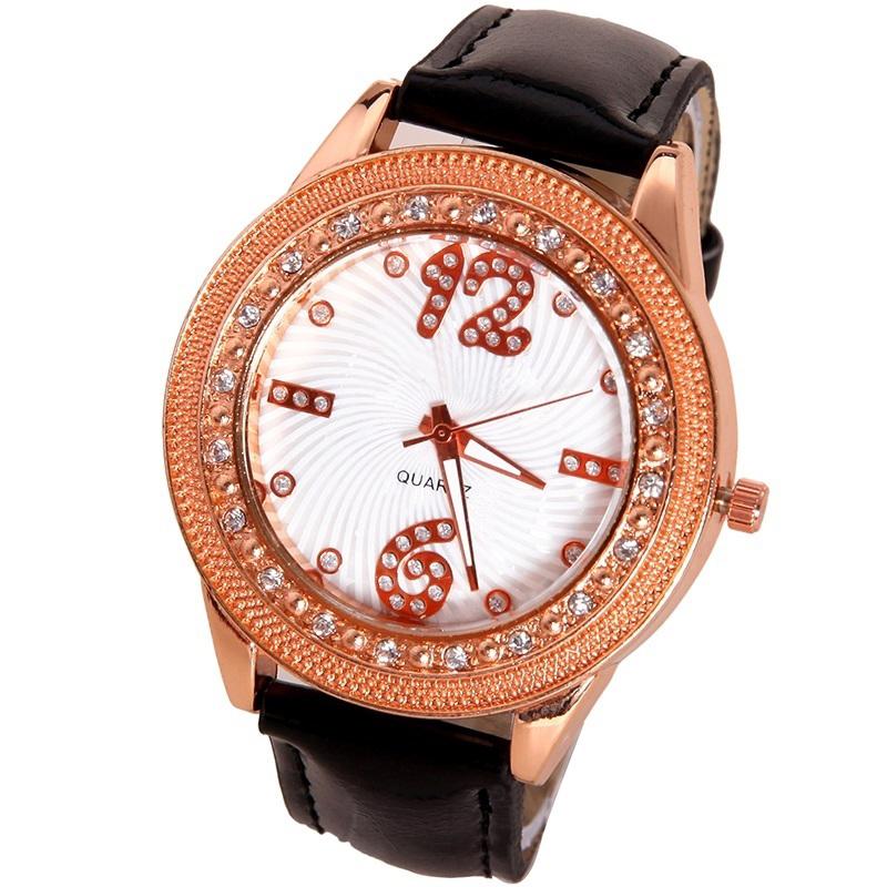 Wristwatches Quality Top Platinum Watch Women PU Leather Wristwatch Casual Roman Dress Reloj Ladies Golden Watches Gift