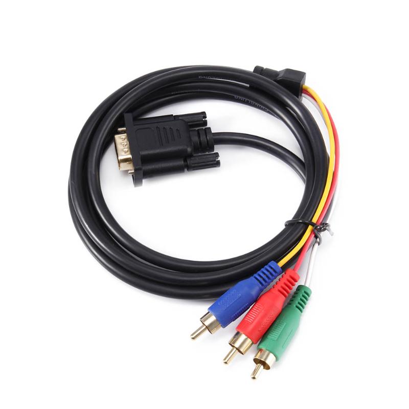 Audio Cables & Connectors 1.5m VGA To 3 RCA Lead Connector Cable For TV PC Laptop Computer