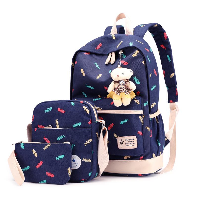 School Bags 2021 Fashion 3 In 1 Women Backpack With Shoulder Messenger Bag Female Laptop Rucksacks For Teenagers Girls Mochilas