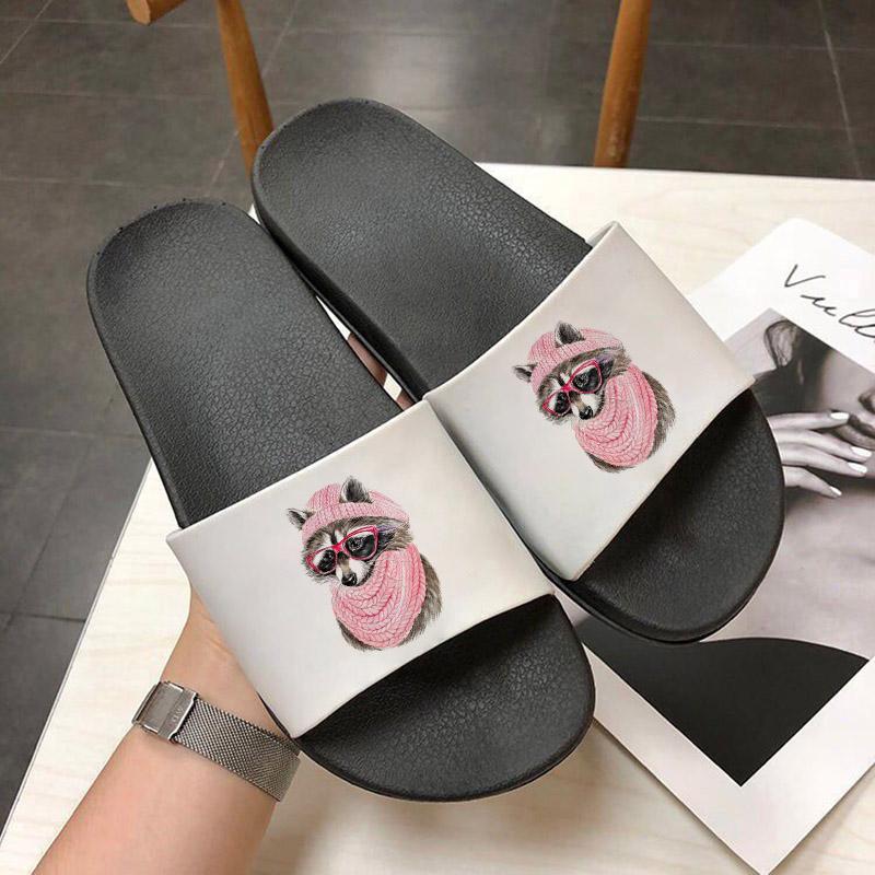 Slippers 2021 Shoes For Women Summer Indoor Home Cute Dog Print Thick Bottom Beach Sandals Non-slip Slides Fashion Ladies