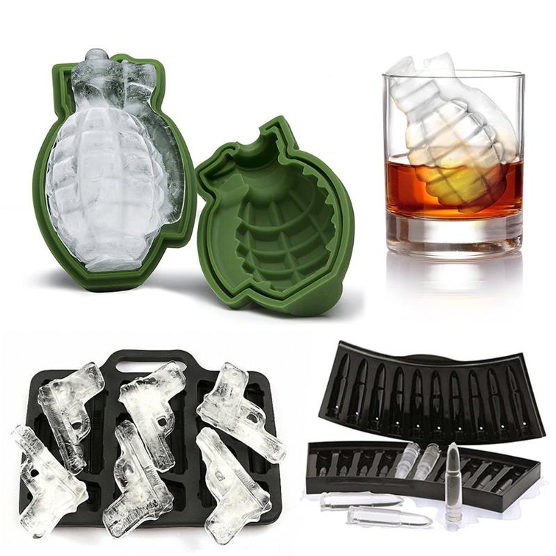 Baking Moulds Novelty Ice Cube Maker War Gun Shape Tray Party DIY Mold Men Gift Kitchen Bar Tool Drinking Accessories