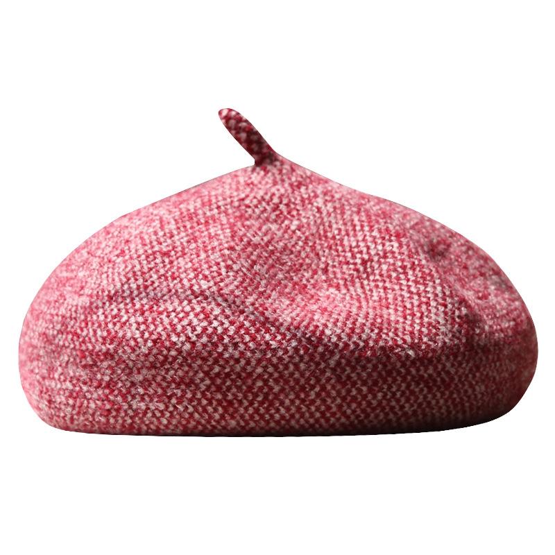 Berets KENSHELLLEY High Quality Winter Fashion Beret British Knitting Artist Beanie Vintage Wool Painter For Lady Girl