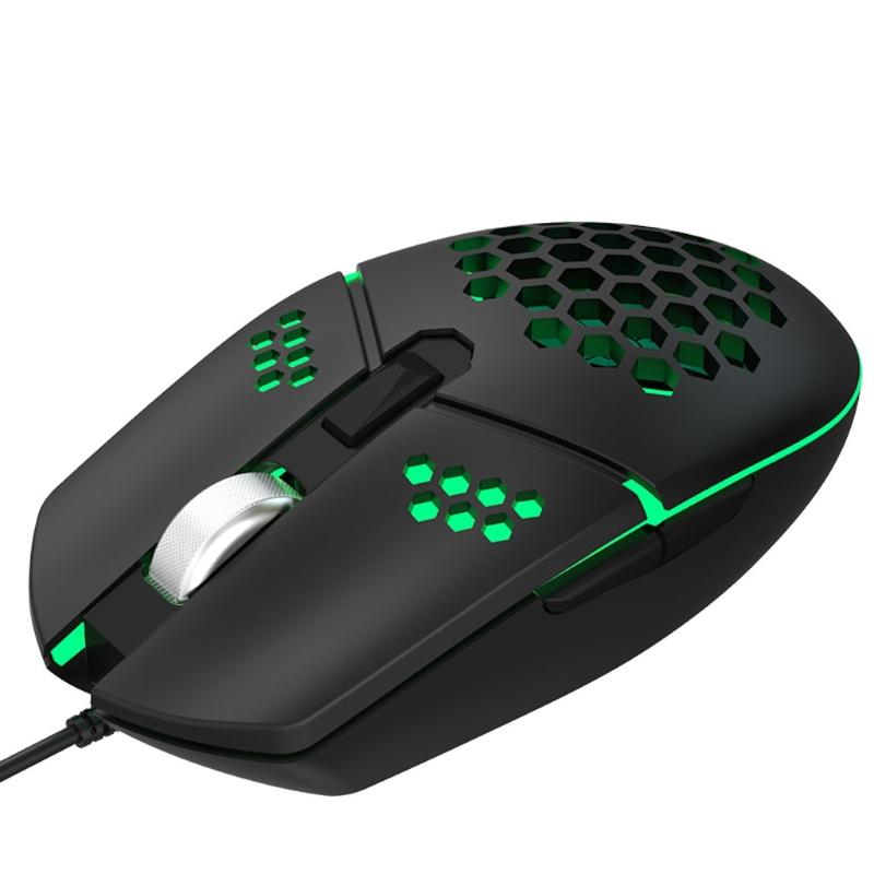 Mice 2000DPI RGB LED Gaming Wired USB Mouse Fan Lightweight Honeycomb Hollow-out Drop