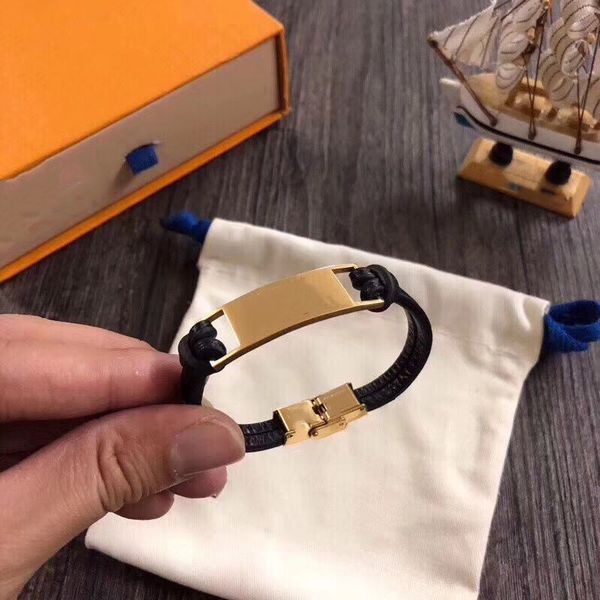 classic leather bracelet for men and women fashion simple all-match 3 color hand bracelet with Gift box RY369