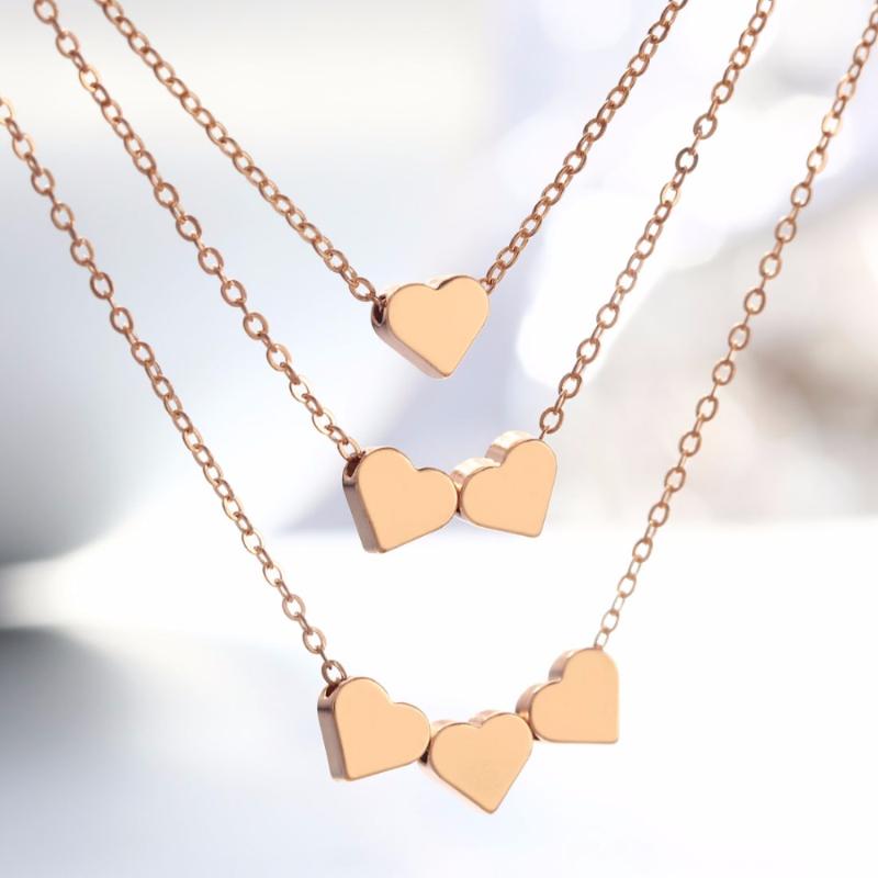 Chokers Hesiod Heart Choker Necklaces For Women Gold Color Multi-layer Chain Romantic Trendy Love Necklace Pendants Gifts