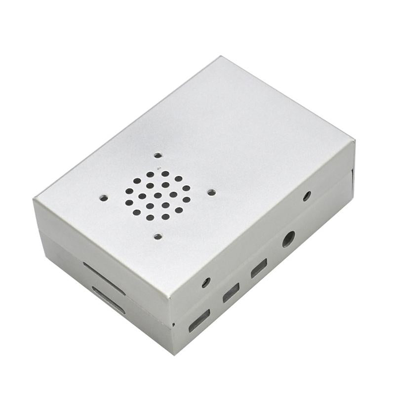 Laptop Cooling Pads For Raspberry Pi 4 Aluminum Case With Fan Metal Shell Enclosure RPI Model B(Silver)