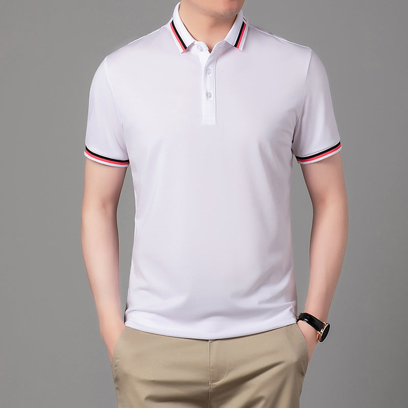 Men&#039;s T Shirts Polo Summer Fashion Brand Short Sleeve Youth Business Solid Color