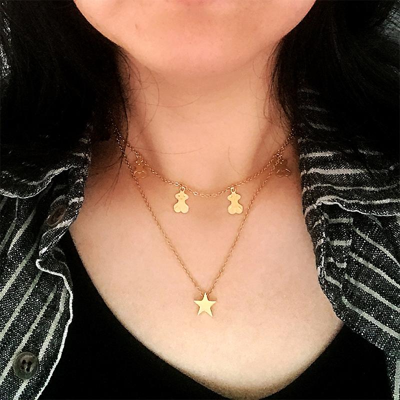 Pendant Necklaces Fashion Bear Lucky Symbol Tassels Necklack For Women Stainless Steel Non-Fading Necklace Silver Color Neck Chains Choker J