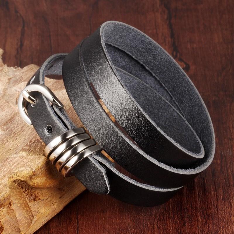 Link, Chain 2021 Stainless Steel Bracelet Accessories Vikings Luxury Jewellery Men Real Leather Designer Gift Wristband