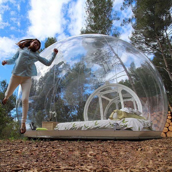 PVC 3m 4m dia Inflatable Transparent House Bubble Tent Rainproof Foam Air Dome home Suitable for Outdoor Camping Backyard