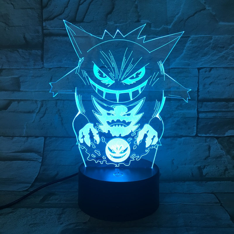 Halloween Acrylic 3D LED Illusion Night Light USB Nightlight Decorative Lamp Desk Room Party Bluetooth Speaker Control Kids Gifts
