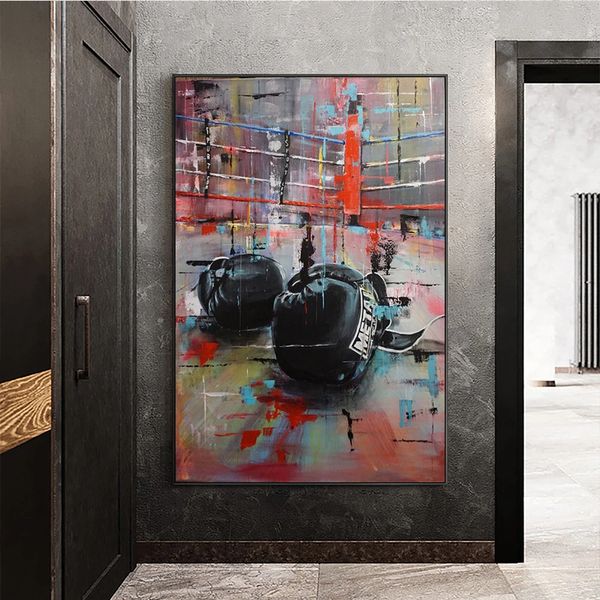 Abstract Graffiti Art Boxing Gloves Canvas Painting Posters and Prints Art Pictures on The Wall Print Living Room Home Decor