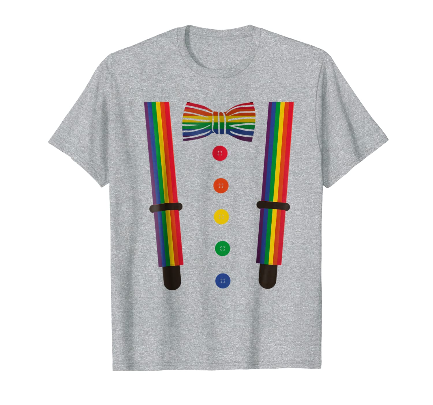 LGBT Pride Shirt, Rainbow Tuxedo Suspenders Tee