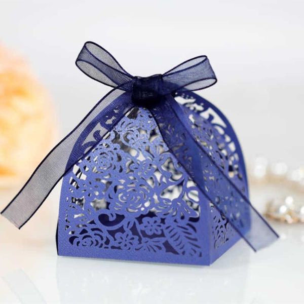 50-100pcs Laser Cut Flower Wedding Dragee Candy Box Wedding Gift for Guest Wedding Favors and Gifts Deco Mariage Chocolate Box 210724