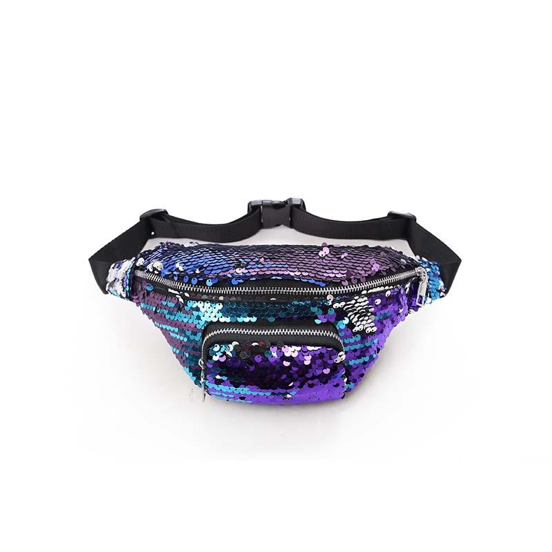 Waist Bags Women Sequin Fanny Pack Fashion Female Bag 2021 Chest Pouch Shoulder Glitter Bum Belts Packs