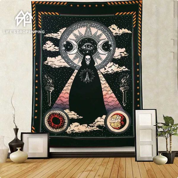 The skeleton Tapestry A god of death Tapestry Home Decorations Wall Hanging Wall Tapestry Blanket Living Room BedroomTapestries 210609