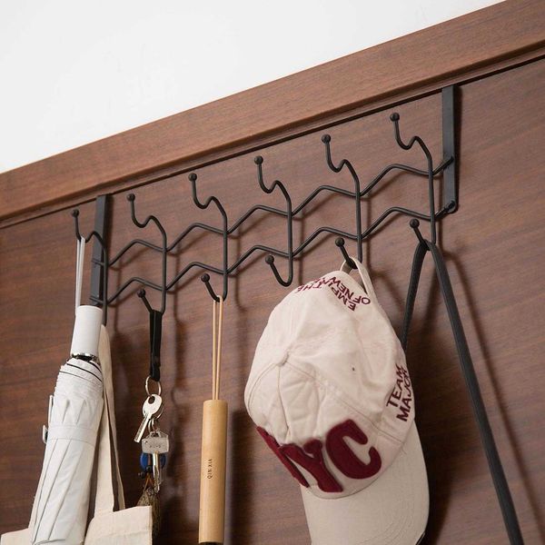 Hanging Living Room Wall Door Back Storage Rack Bags Coats Holder Clothes Hats Hanger Towel Hook Scarf Display 210609