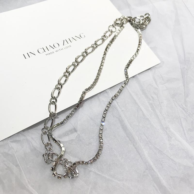 Pendant Necklaces ABC Jointing Little Devil Chain Drill Choker Concise Everyday Fashion Recommended Collar Minimali Electroplated Necklace