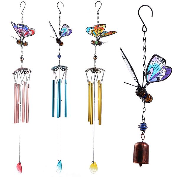 Dragonfly Butterfly Hummingbird Wind Chimes Home Decor Hanging Ornaments Aeolian Bell Windchime Garden Decoration