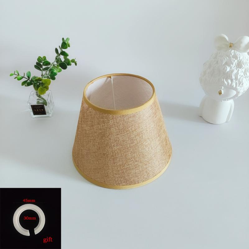 Lamp Covers & Shades Xianfan E27 Korean Yellow Linen Table Kitchen Wall Lampshade Turkish Tiffany Free E14 Adapter Ring