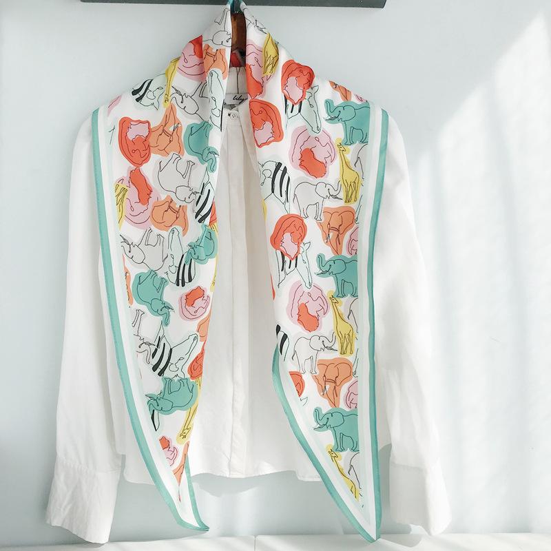 Scarves Twill Decorative Large Diamond Scarf Women&#039;s Silk All-match Thin Gauze Bibs