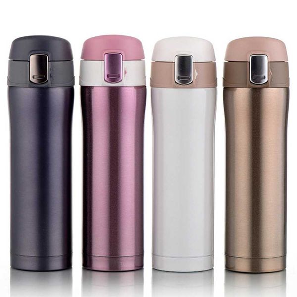 4 Colors Home Kitchen Vacuum Flasks Thermoses 500ml -350ml Stainless Steel Insulated Thermos Cup Coffee Mug Travel Drink Bottl 210615
