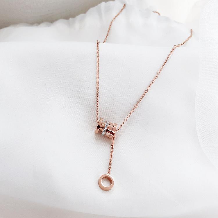 Pendant Necklaces Luxury Choker Necklace Roman Numerals Women Girl High Quality Collier Stainless Steel Jewelry Accesorios Mujer
