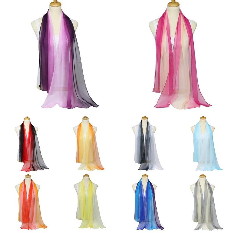 Scarves Women Gradient Silk Scarf Color Matching Shawl Dancing Dance Georgette Beach Towel