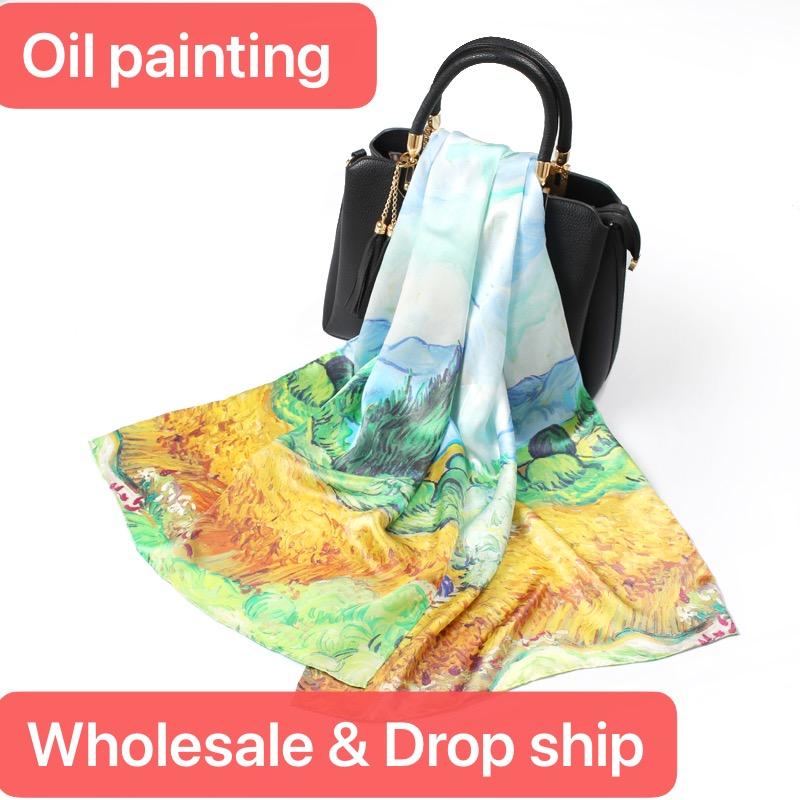 Scarves Brand Designer Silk Scarf High Quality Foulard Bandana Long Lrage Shawls Wrpas Winter Neck Pashmina Lady Hijab 160