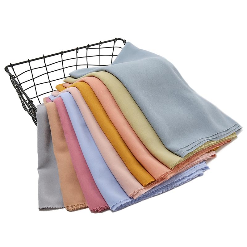 Scarves 2021 Est Eyelash Scarf Women Plain Muslim Hijab Bubble Chiffon Autumn Fashion Hijabs Islamic Female Foulard