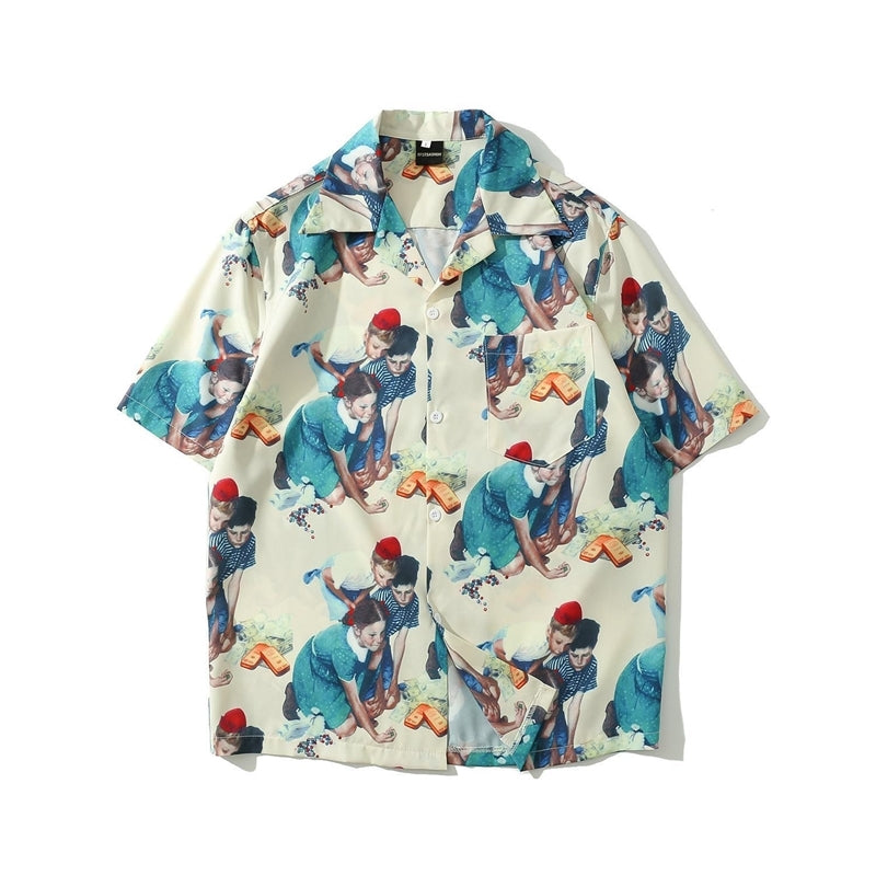 2021 summer new Korean thin cardigan 5-sleeve Youth Popular Lapel men&#039;s shirt