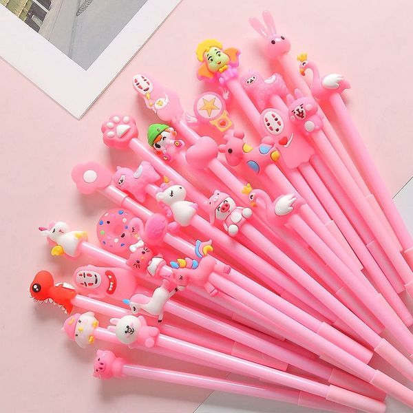 20pcs-set 0.5mm Black Cartoon Student Pens School Writing Supplies Stationery Gift Write Tools Wholesale 0487