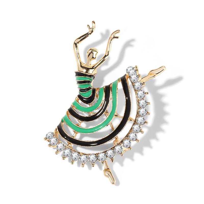 Pins, Brooches WYBU Hollow Out Girl Dancer Brooch For Women Scarf Hijab Pins Up Hat Broche Clothes Jewellery Gift Party Anivesary