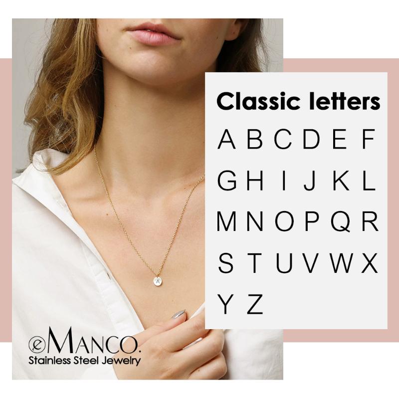 Pendant Necklaces Engrave 26 Alphabet Necklace Women Trendy Around Neck Chain Choker Real 316L Stainless Steel