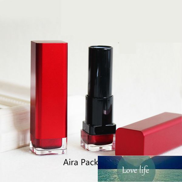 Packing Bottles 12.1mm Empty Square Lipstick Tube Plastic Red Elegant Lip Rouge Filler High Grade Balm Container Refillable Package 50pcs