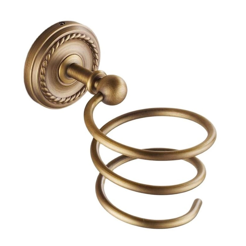 Bathroom Shelves Antique Brass Hair Dryer Holder Rack Wall Shelf washroom Storage Accessories Blower organizer