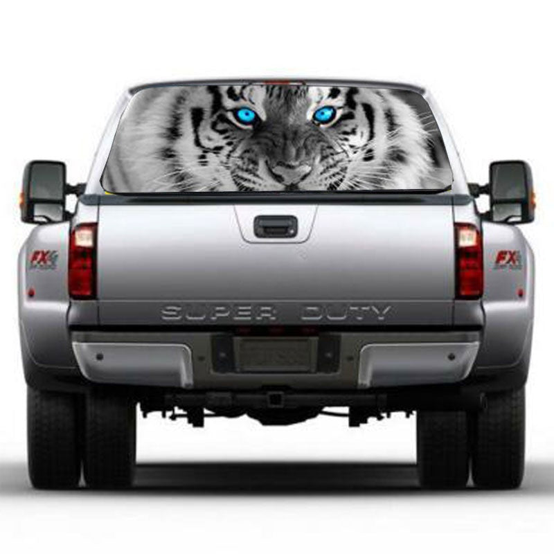 1PC Tiger Head Blue Eyes Window Graphic Decal Sticker Truck SUV Van Car