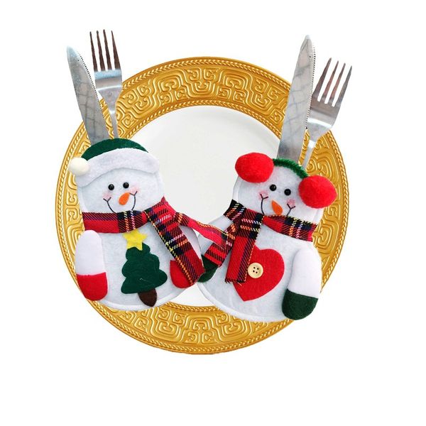 Christmas Cutlery Cute Holders Suit Pockets Tableware Storage Rack Table Decor Dinner Sets Knives For Spoon Bag Covers Xmas Tree Party Decor