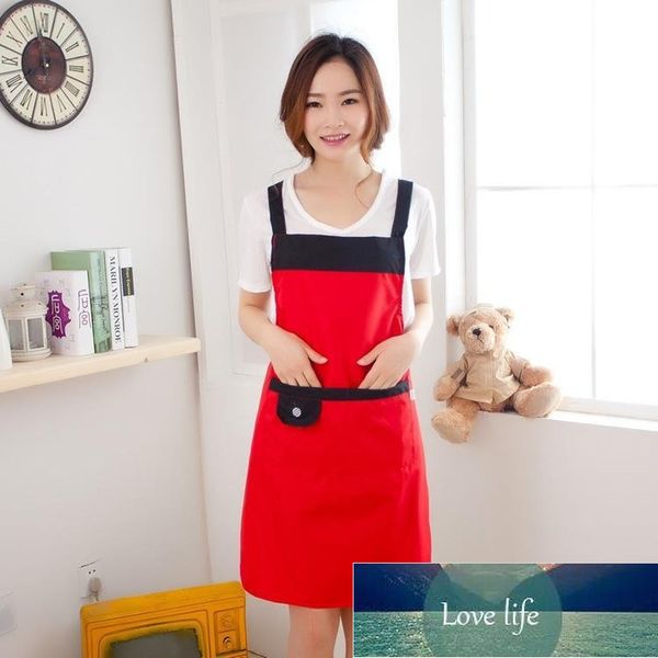 Aprons 1PC Waterproof Polyester Apron Woman Adult Bibs Home Cooking Baking Coffee Shop Cleaning Kitchen Accessory OK 0914 Factory price expe