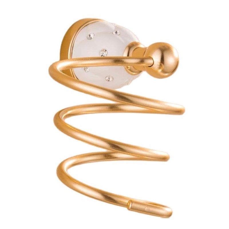 Wall Mounted Bath Hair Dryer Holder Rack shelves Solid Brass Golden-Chrome Diamond bathroom accessories