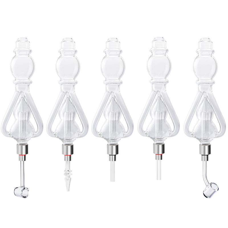 Glassvape168 CSYC NC060 Hookah 510 Dab Rig Glass Bong Hand Water Pipe Titanium Ceramic Quartz Nail Tripple Recycle Oil Rigs Bubbler