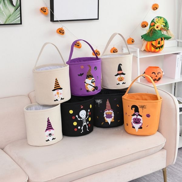 12 Style Halloweens Party Supplies Halloween Candy Bag Ghost Festival Pumpkin bucket Children&#039;s hand basket T2I52358