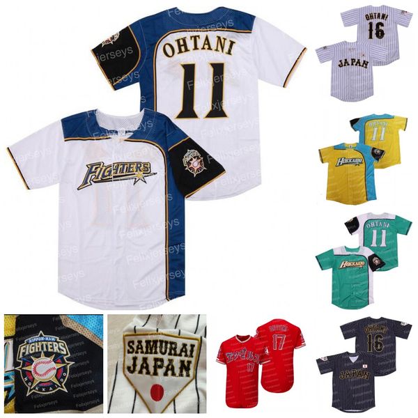 Custom Shohei Ohtani #11 Hokkaido Nippon Ham Fighters Baseball Jersey Japan 2017 AMBITIOUS Movie For Mens Womens Youth Double Stitched Name