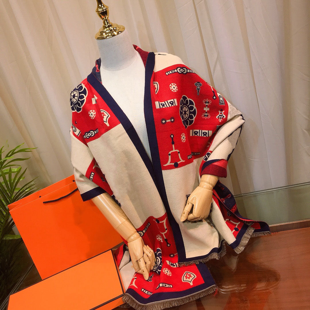 Elegant Scarf Fashion Pashmina Scarves Cashmere Big Flower Design for Man Women Shawl Long Neck 8 Color Top Quality