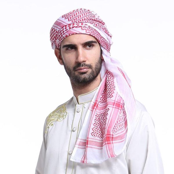 Scarves Men&#039;s Arab Shemagh Headwear Scarf Islamic Print Turban Arabic Headcover